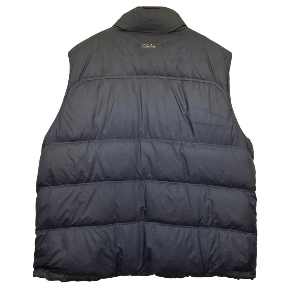 Cabelas 650 Down Puffer Vest Navy Blue Full Zip Ripstop‎ 984959 Mens 3XL Tall